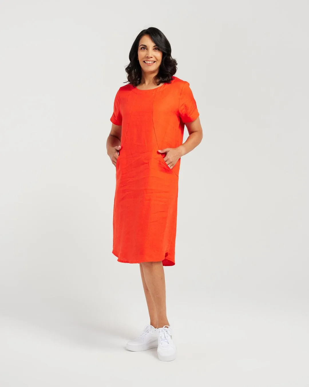 Panelled Linen Dress