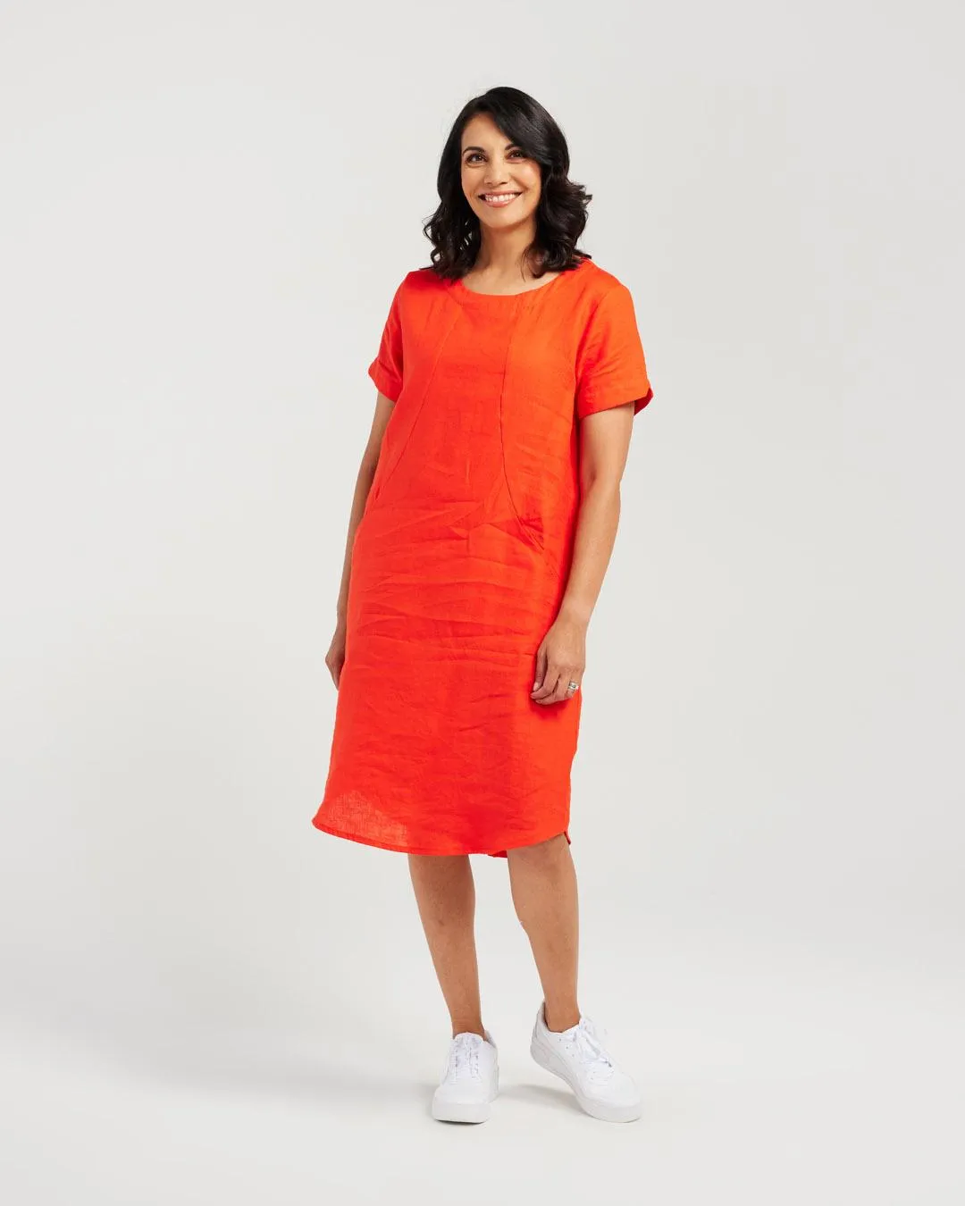 Panelled Linen Dress