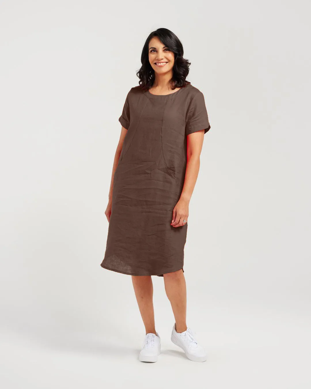 Panelled Linen Dress