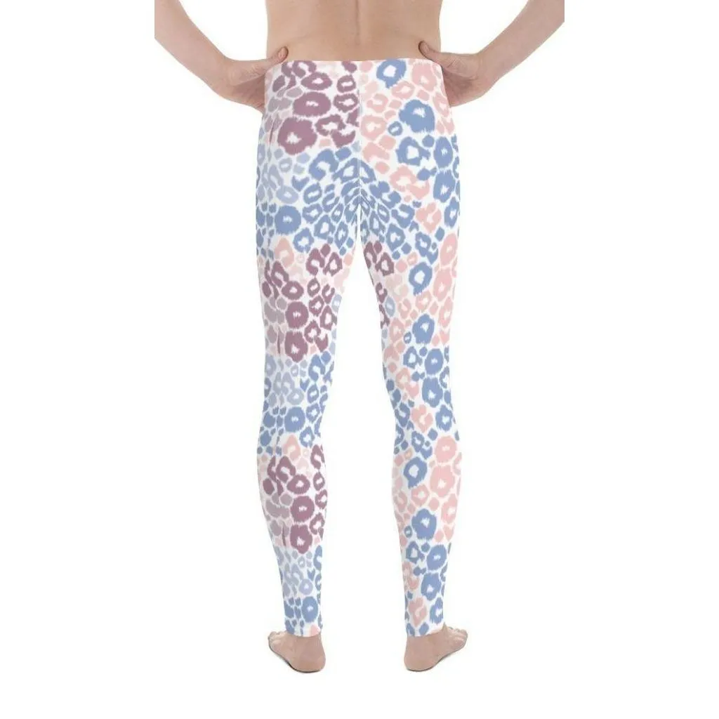 Pastel Leopard Print Men's Leggings