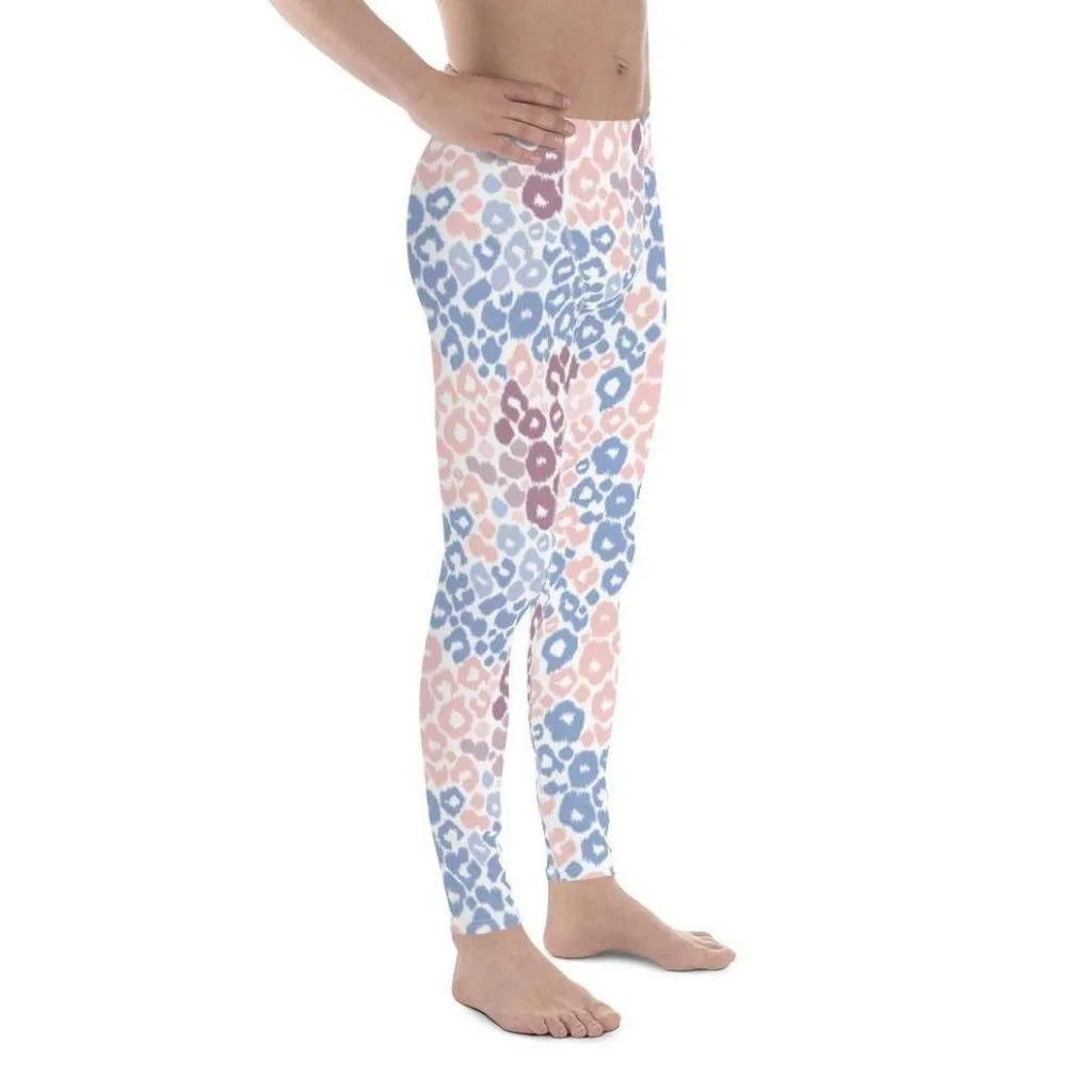 Pastel Leopard Print Men's Leggings