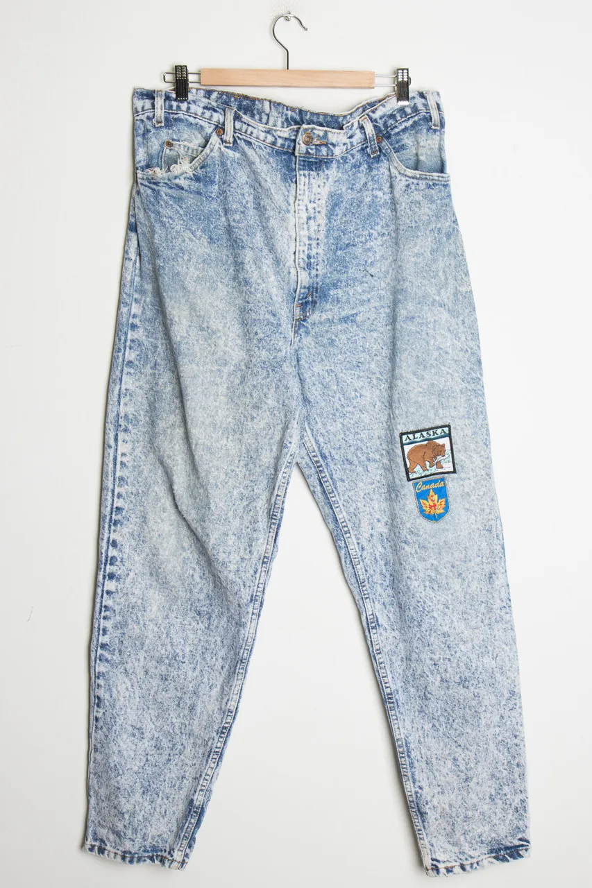 Patched Levi&#8217;s Acid Washed Jeans