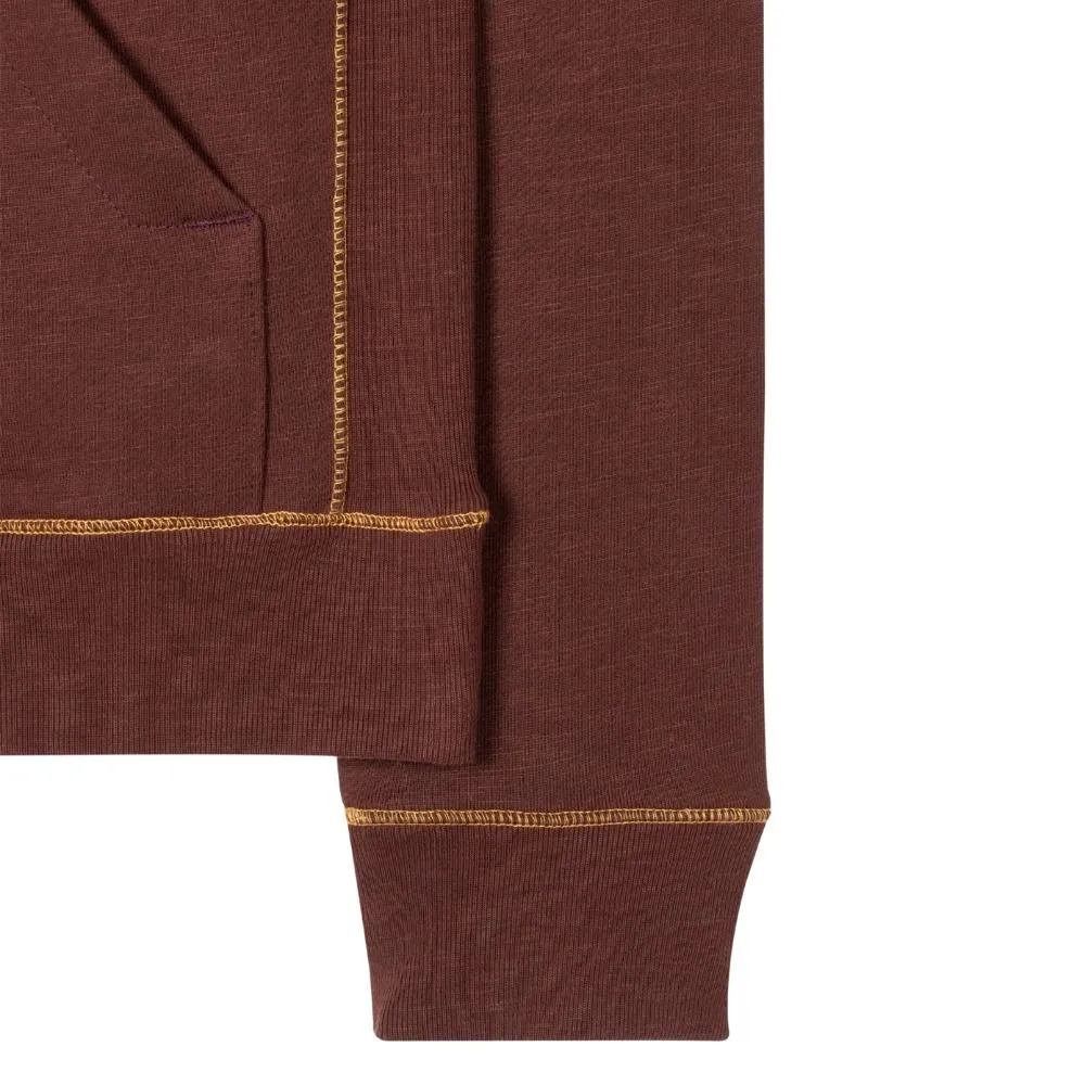 Paul Smith Broad Stripe Zebra Burgundy Hoodie | Menswear Online