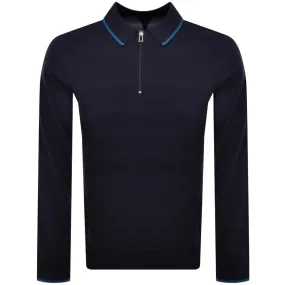 Paul Smith Half Zip Knit Polo Jumper Navy