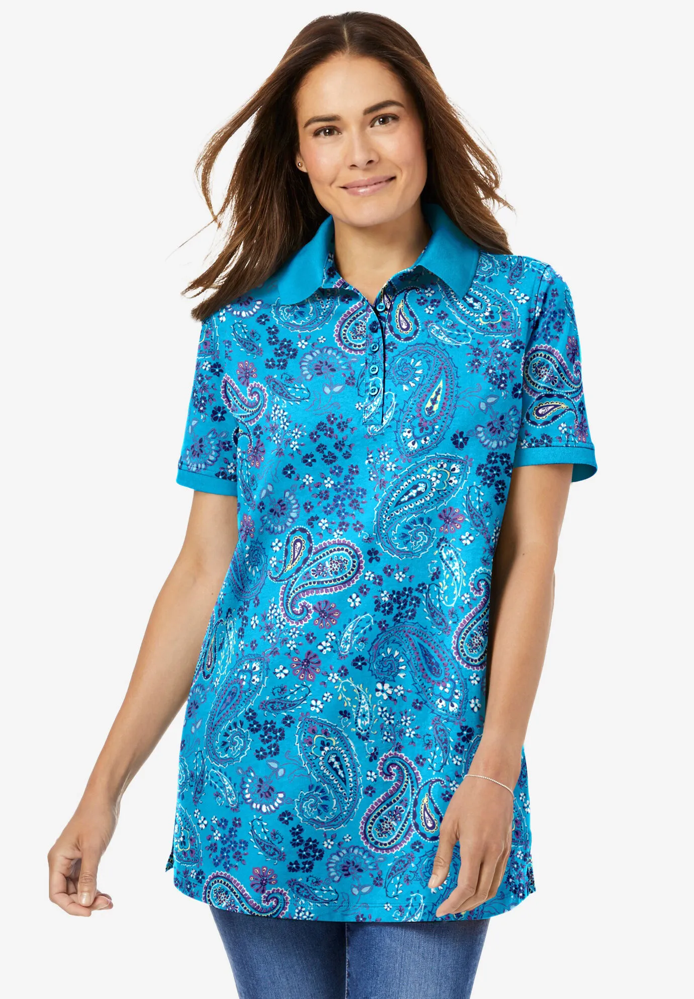 Perfect Printed Short-Sleeve Polo Shirt