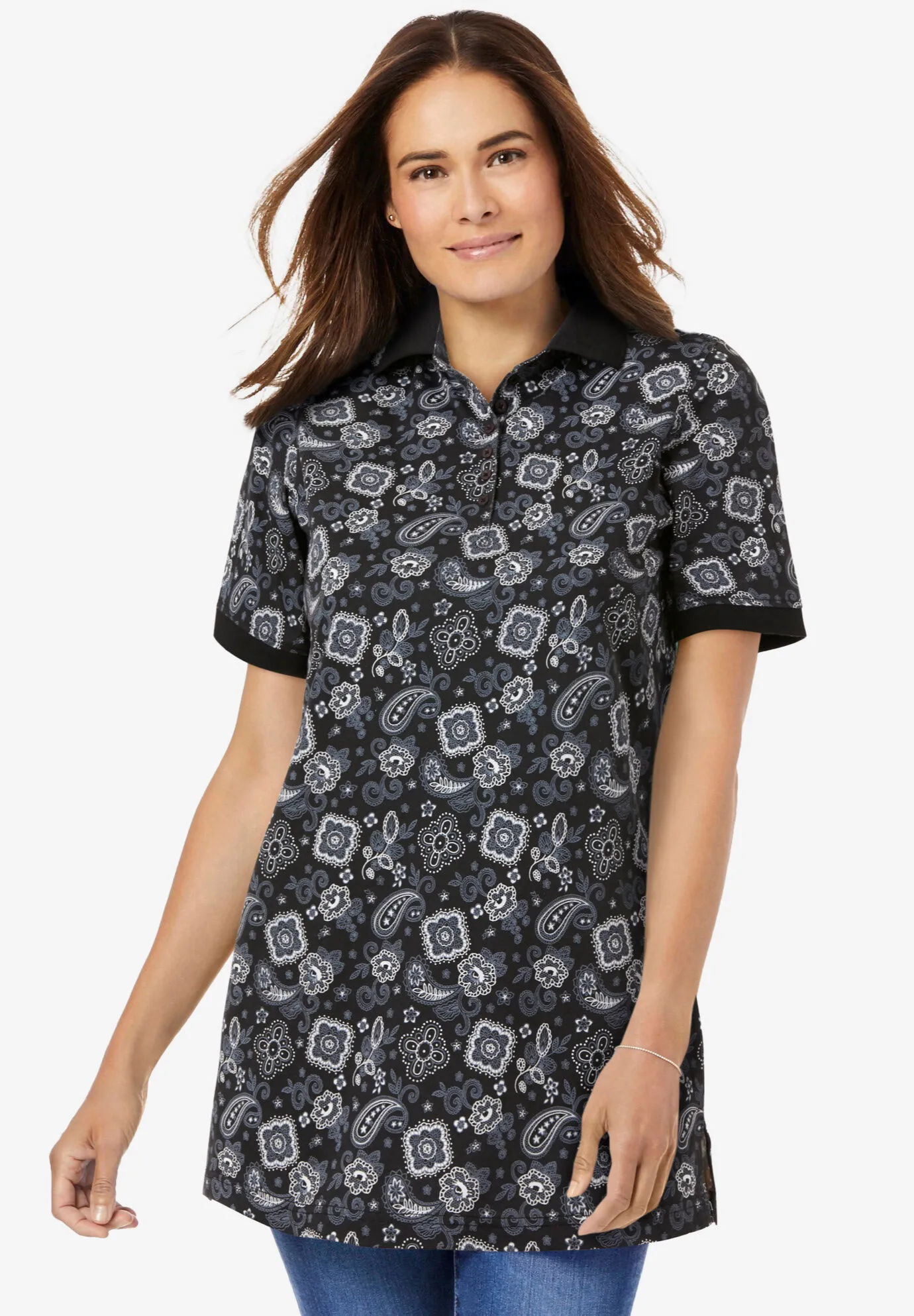 Perfect Printed Short-Sleeve Polo Shirt