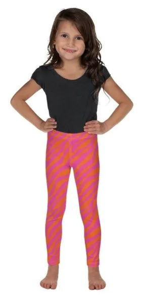 Pink & Orange Zebra Kid's Leggings