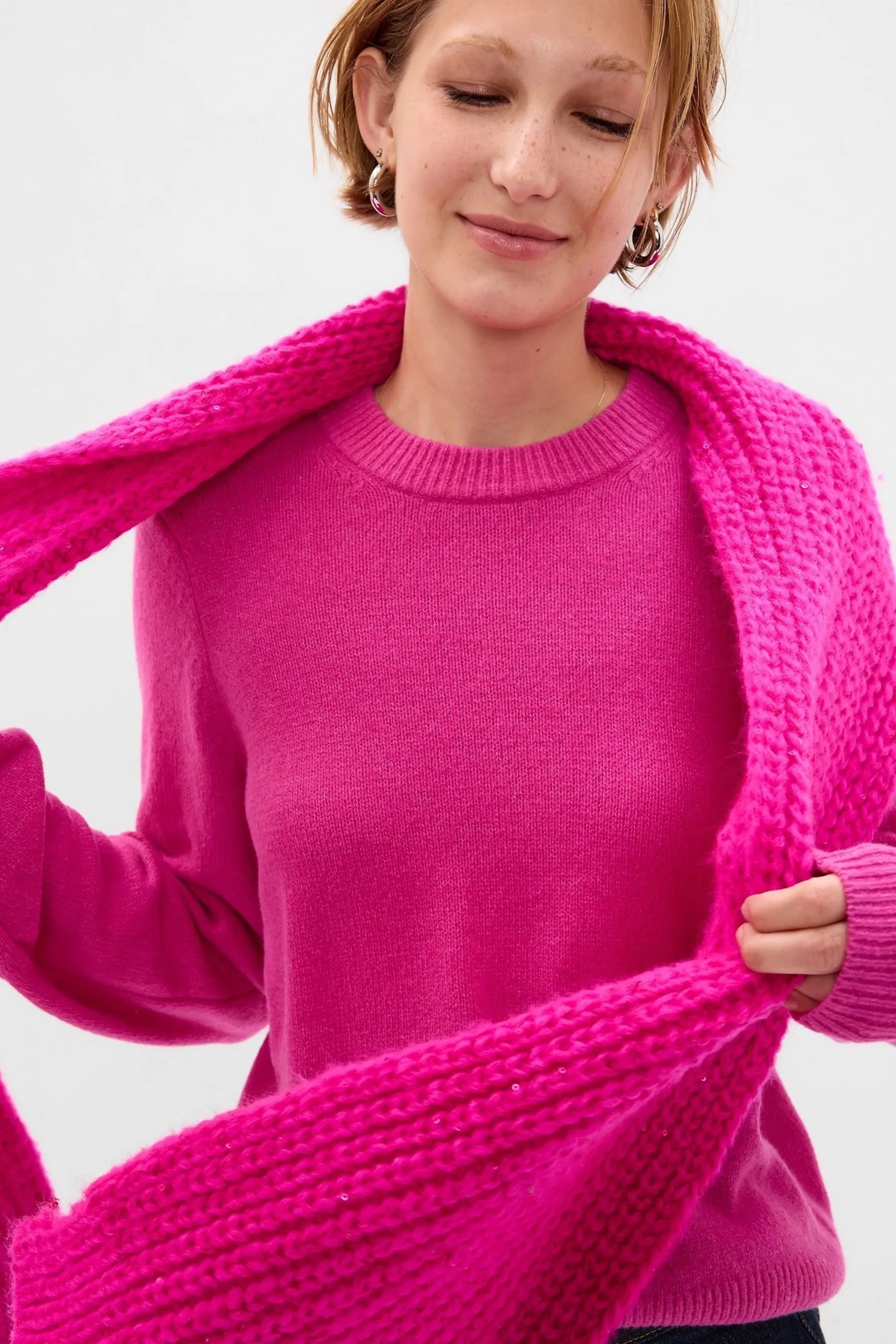 Pink CashSoft Crewneck Jumper