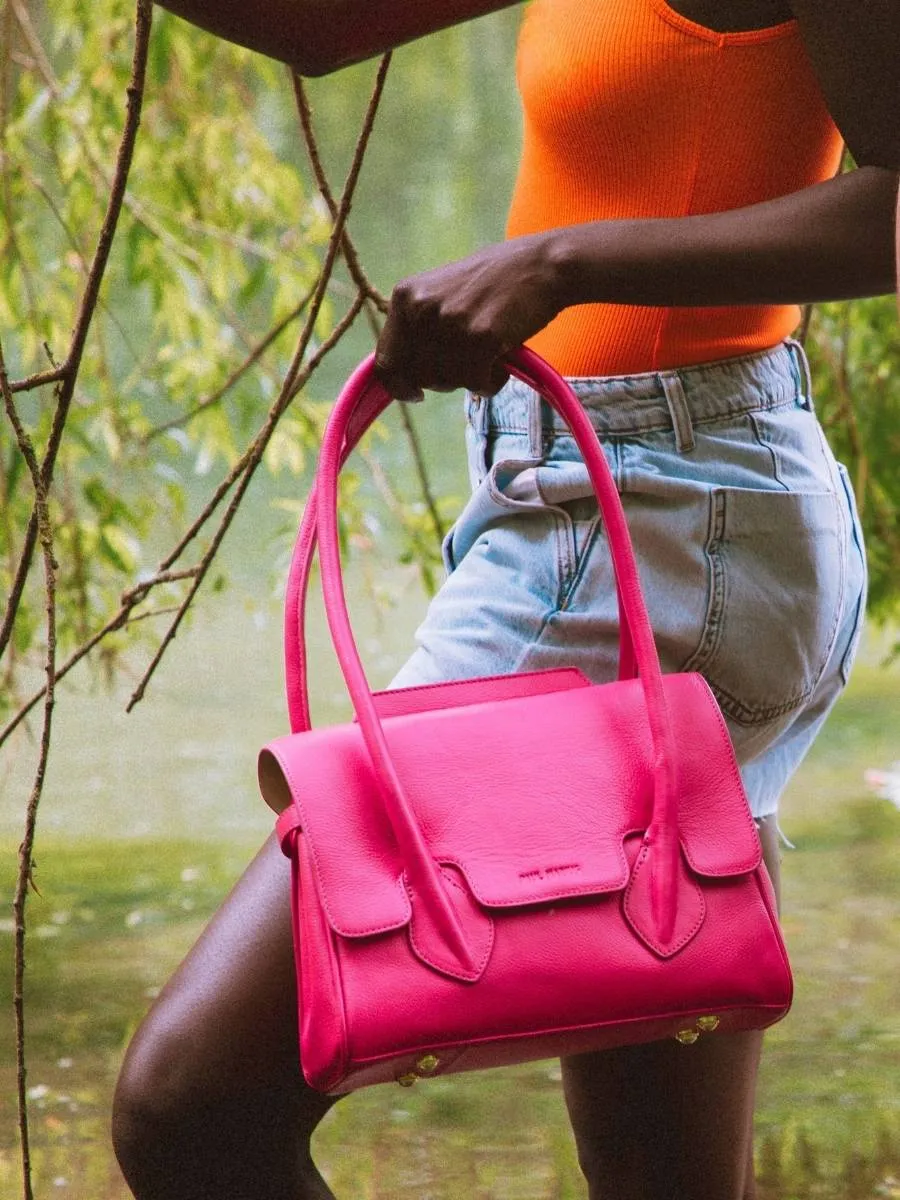 Pink Leather Handbag for Women - Colette S Sorbet Raspberry | PAUL MARIUS