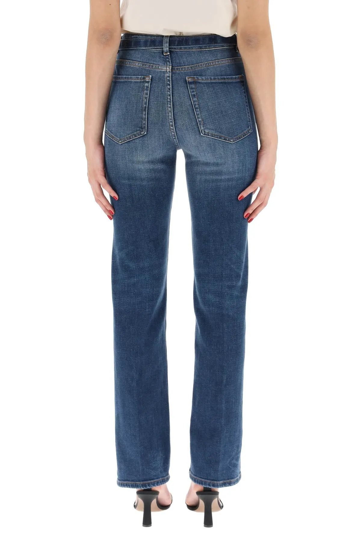 Pinko Distressed Belted Waist Jeans