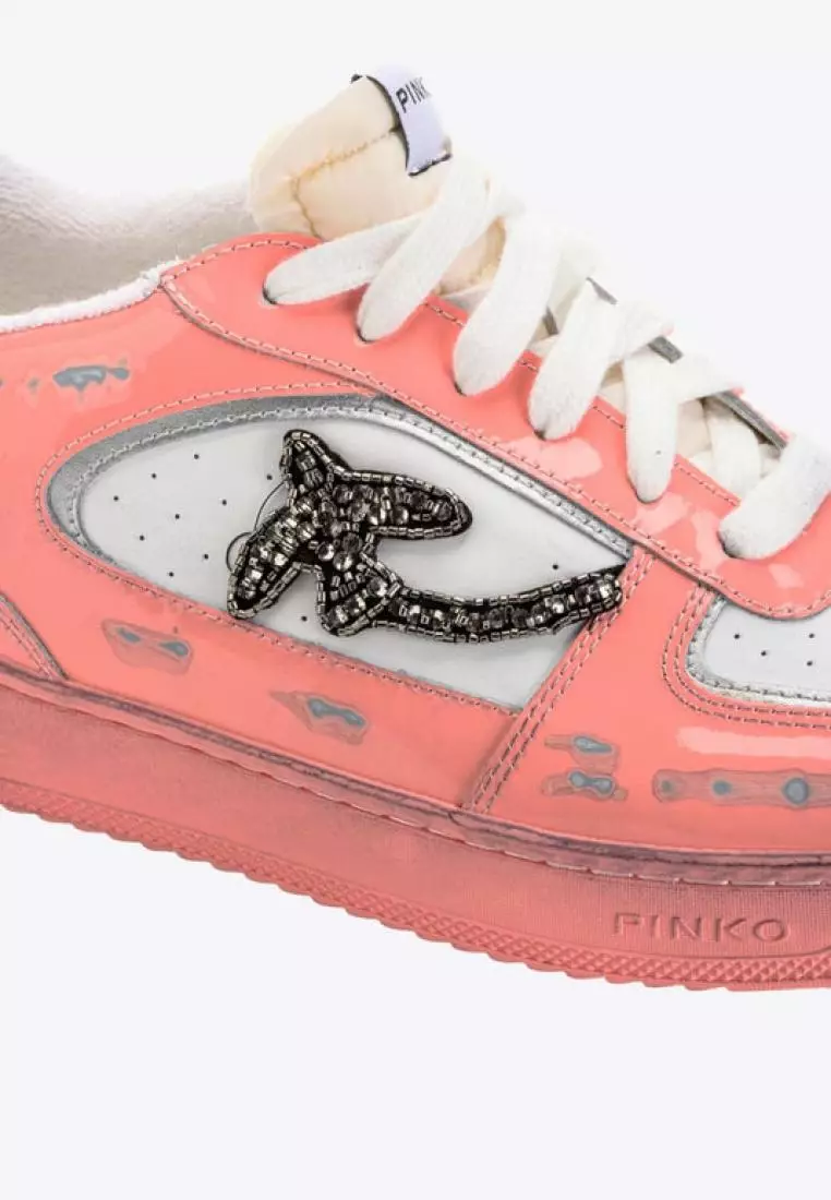 Pinko Flat sneakers in vintage patent leather