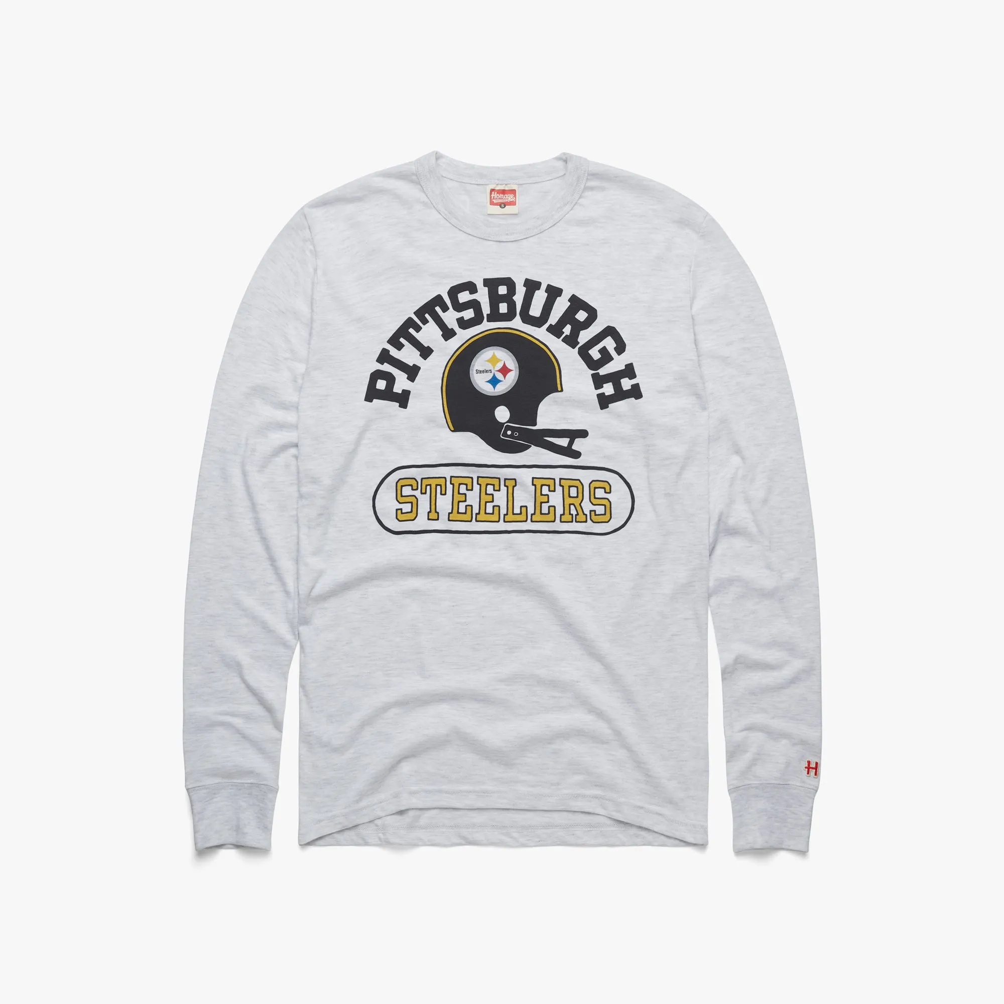 Pittsburgh Steelers Throwback Helmet Long Sleeve Tee