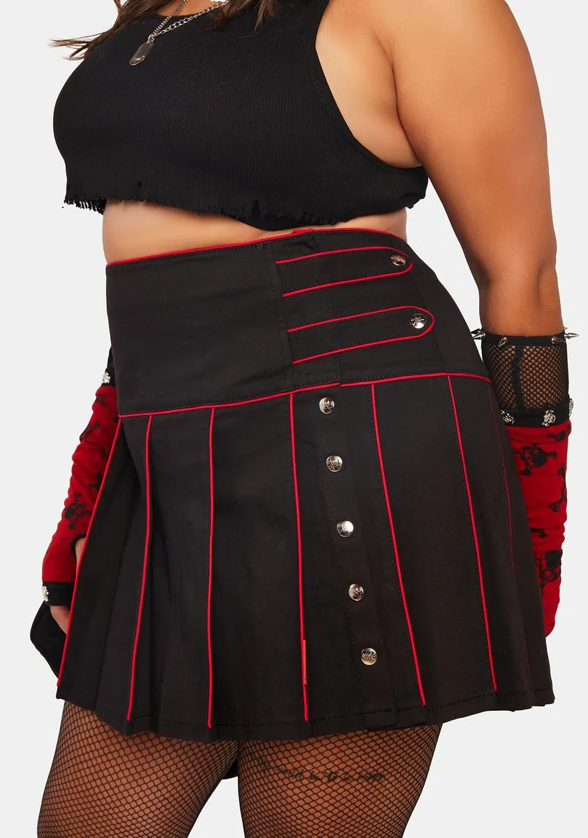 Plus Band Pleated Skirt-