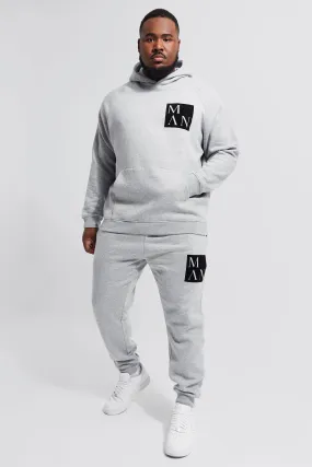 Plus Roman Man Box Graphic Tracksuit | boohooMAN UK