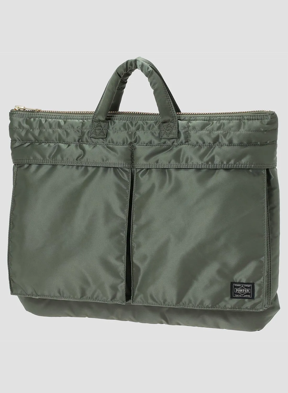 Porter-Yoshida & Co Tanker Short Helmet Bag Large in Sage Green