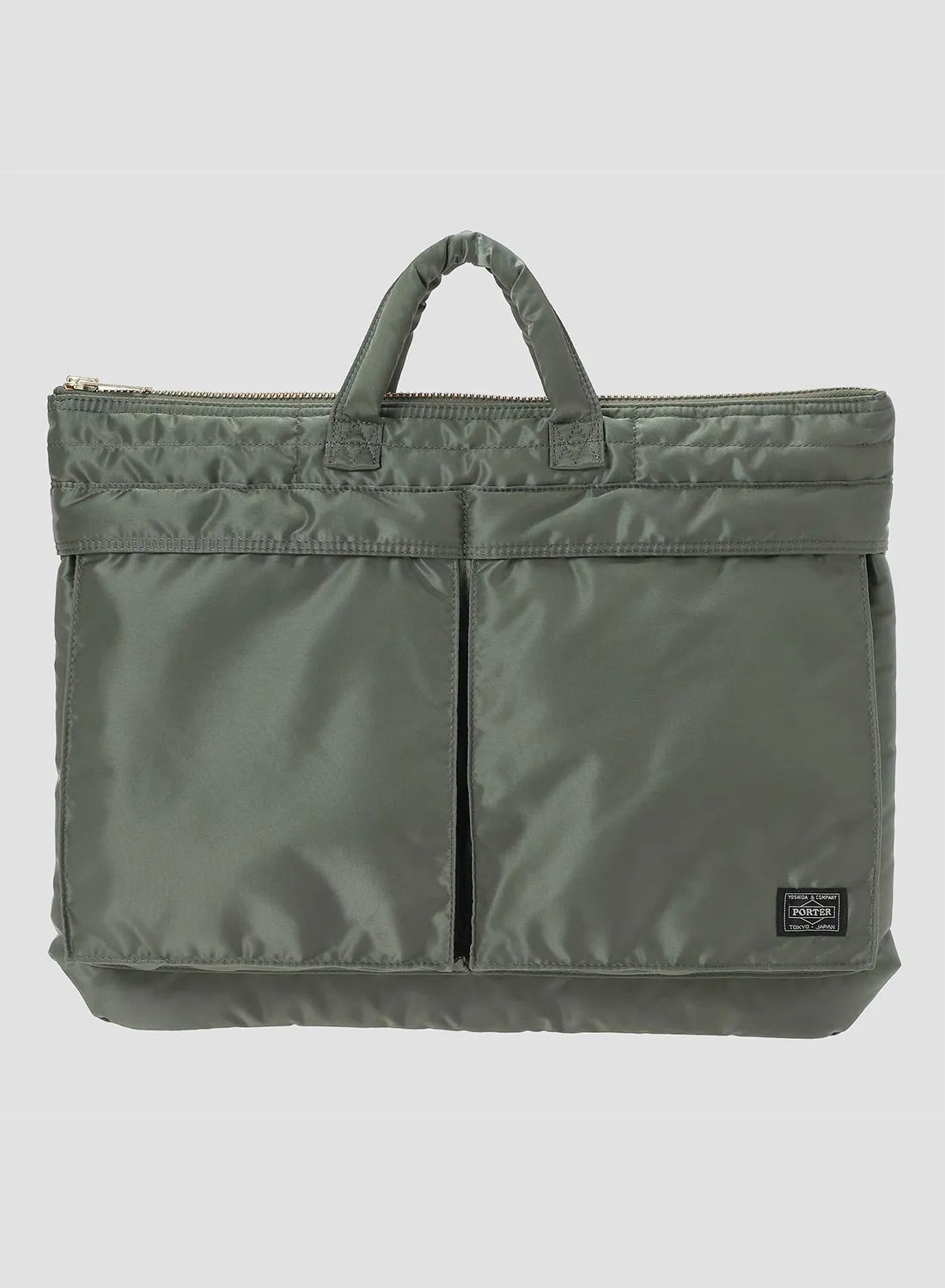 Porter-Yoshida & Co Tanker Short Helmet Bag Large in Sage Green