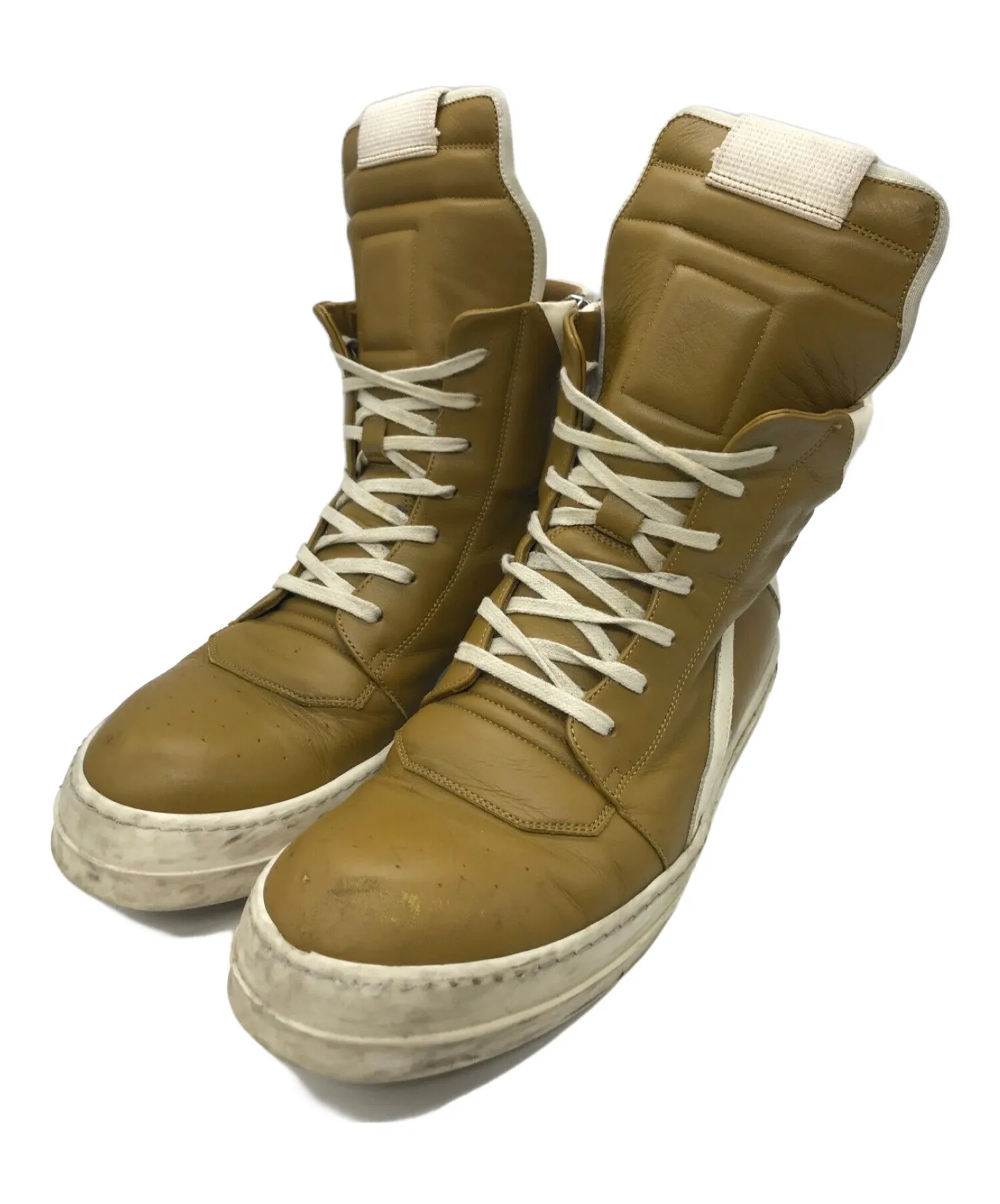 [Pre-owned] RICK OWENS High Cut Leather Sneakers 34058