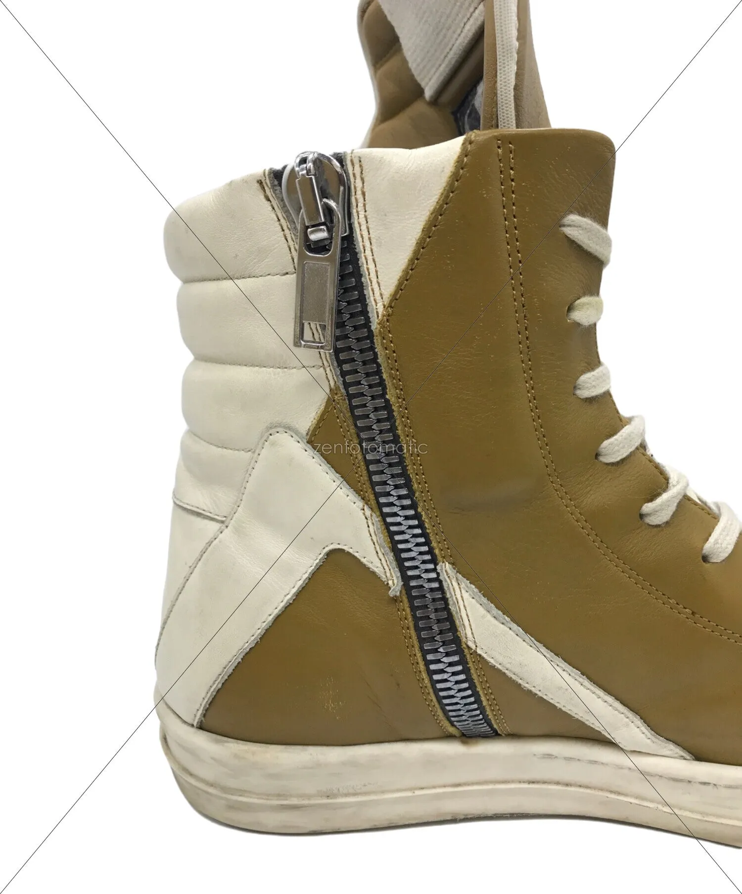 [Pre-owned] RICK OWENS High Cut Leather Sneakers 34058