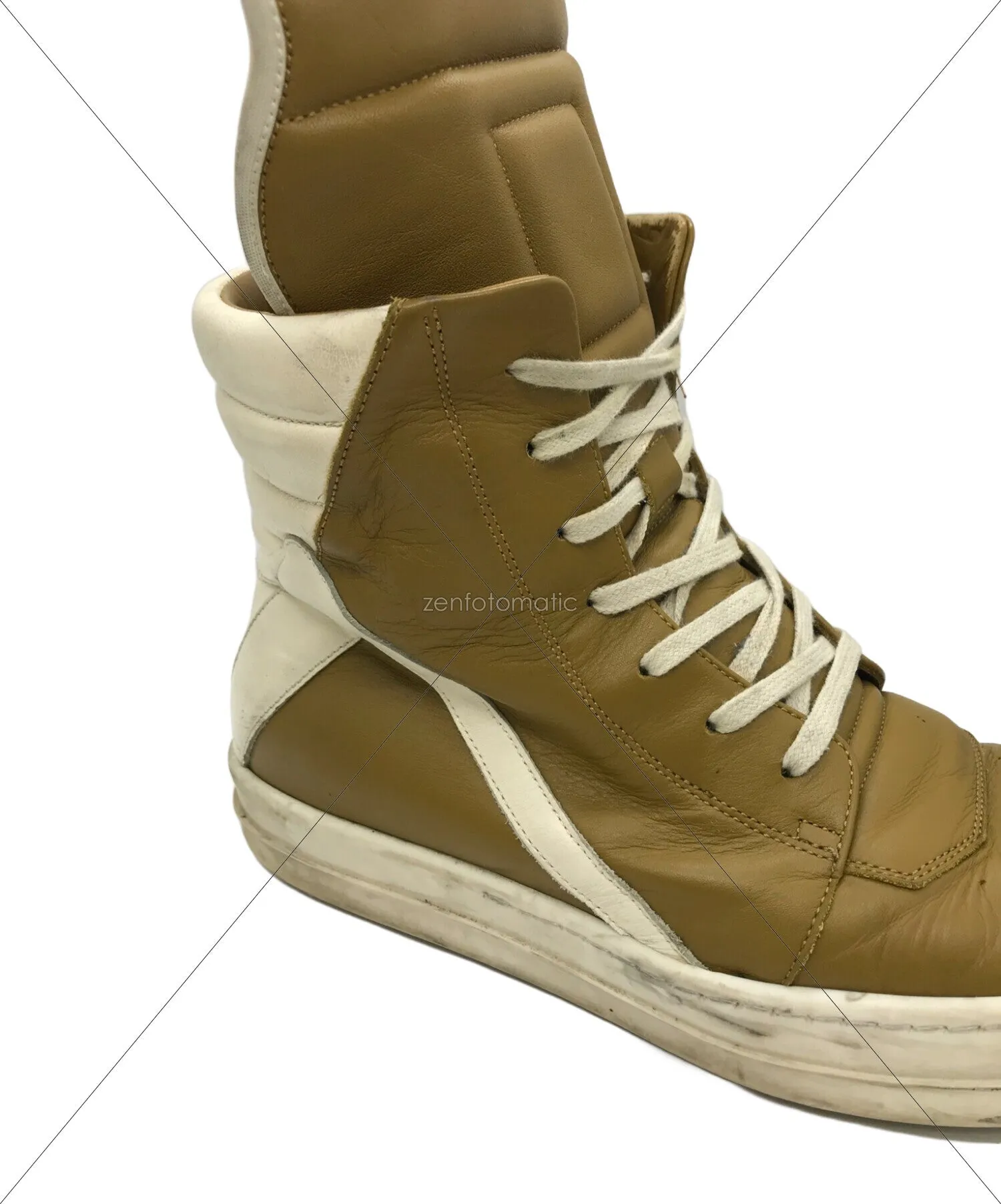 [Pre-owned] RICK OWENS High Cut Leather Sneakers 34058