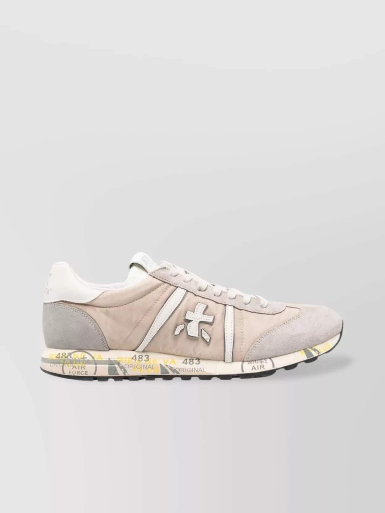 Premiata   Low top sneakers with leather panelled design