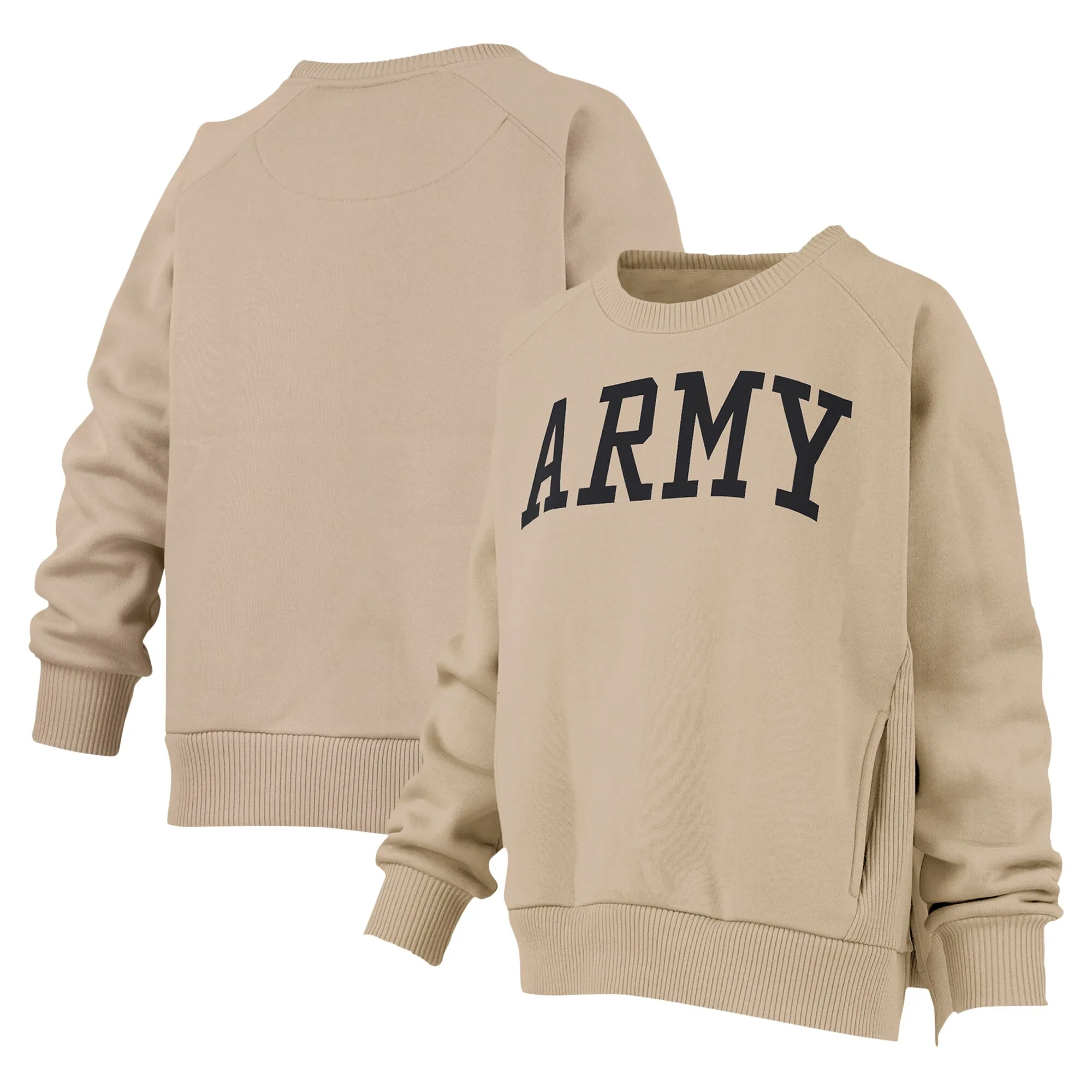 Pressbox Army Black Knights Women's Khaki Pocketed Raglan Pullover Sweatshirt