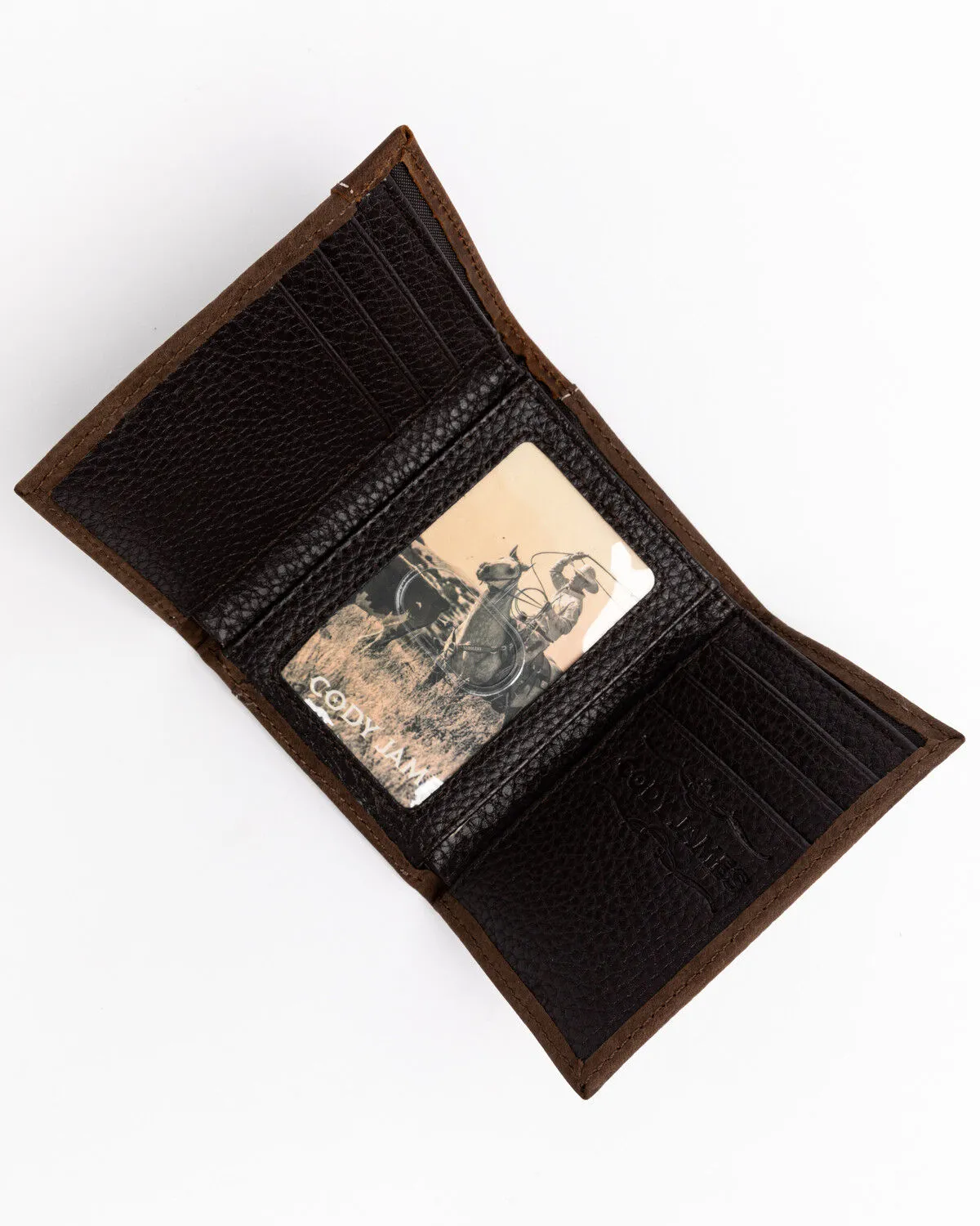 Product Name:  Cody James Men's Boot Stitch Longhorn Tri-Fold Leather Wallet