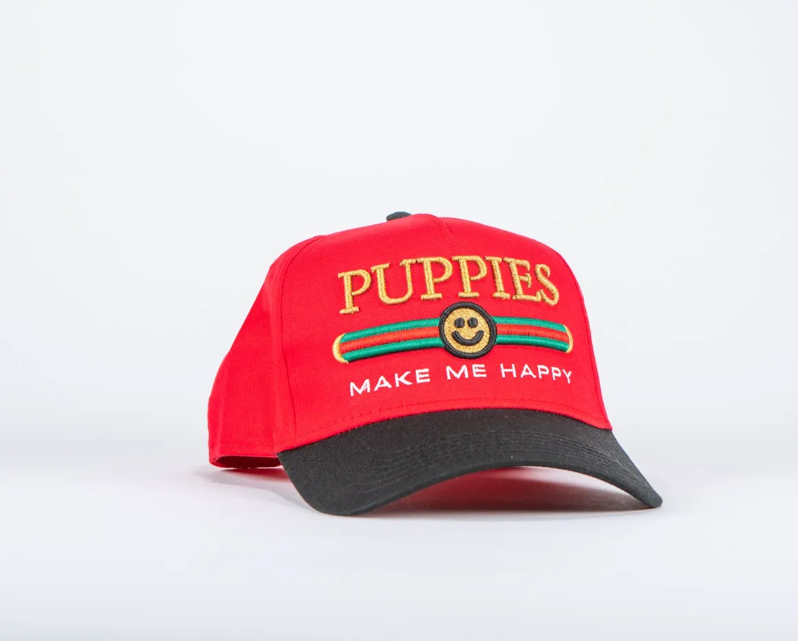 Pup Lux | 5 Panel Hat | Red & Black