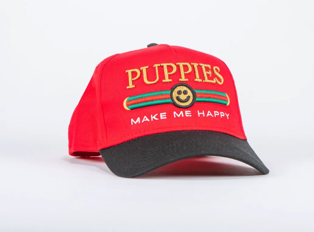 Pup Lux | 5 Panel Hat | Red & Black