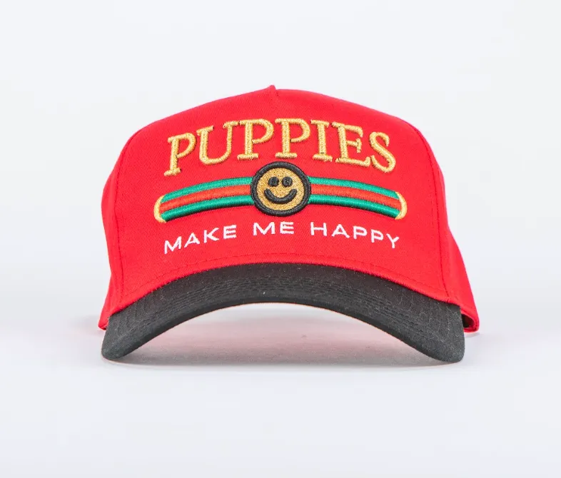 Pup Lux | 5 Panel Hat | Red & Black