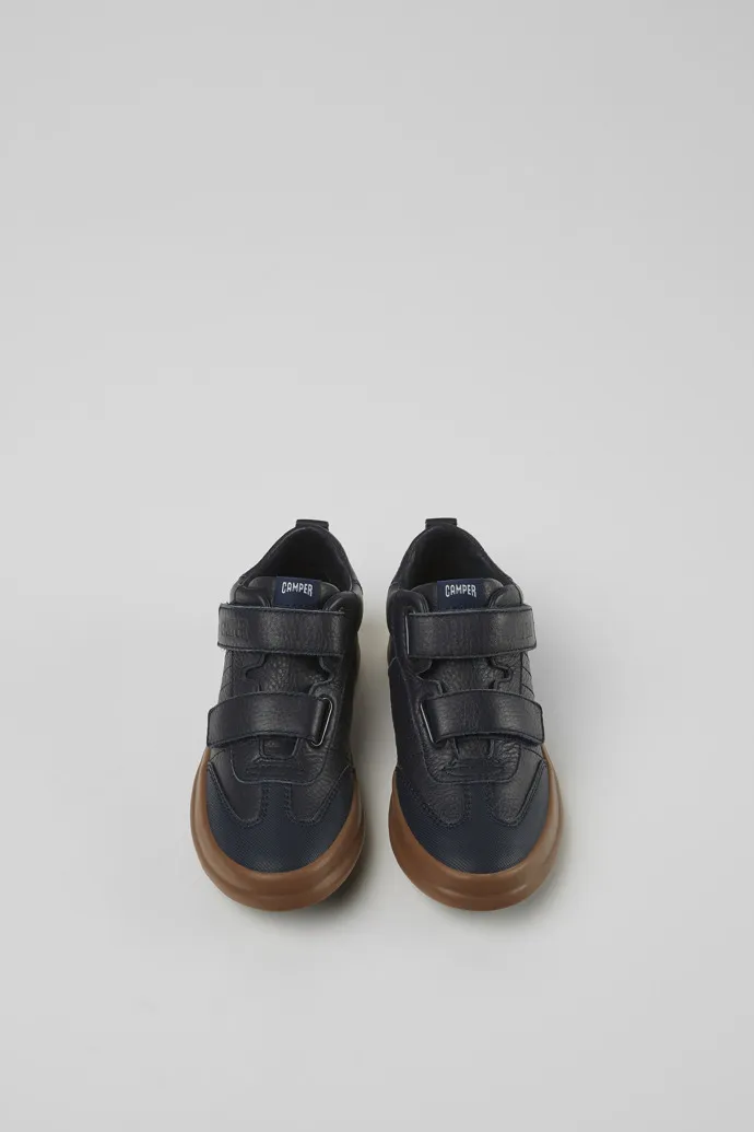 Pursuit Blue leather and textile sneakers for kids