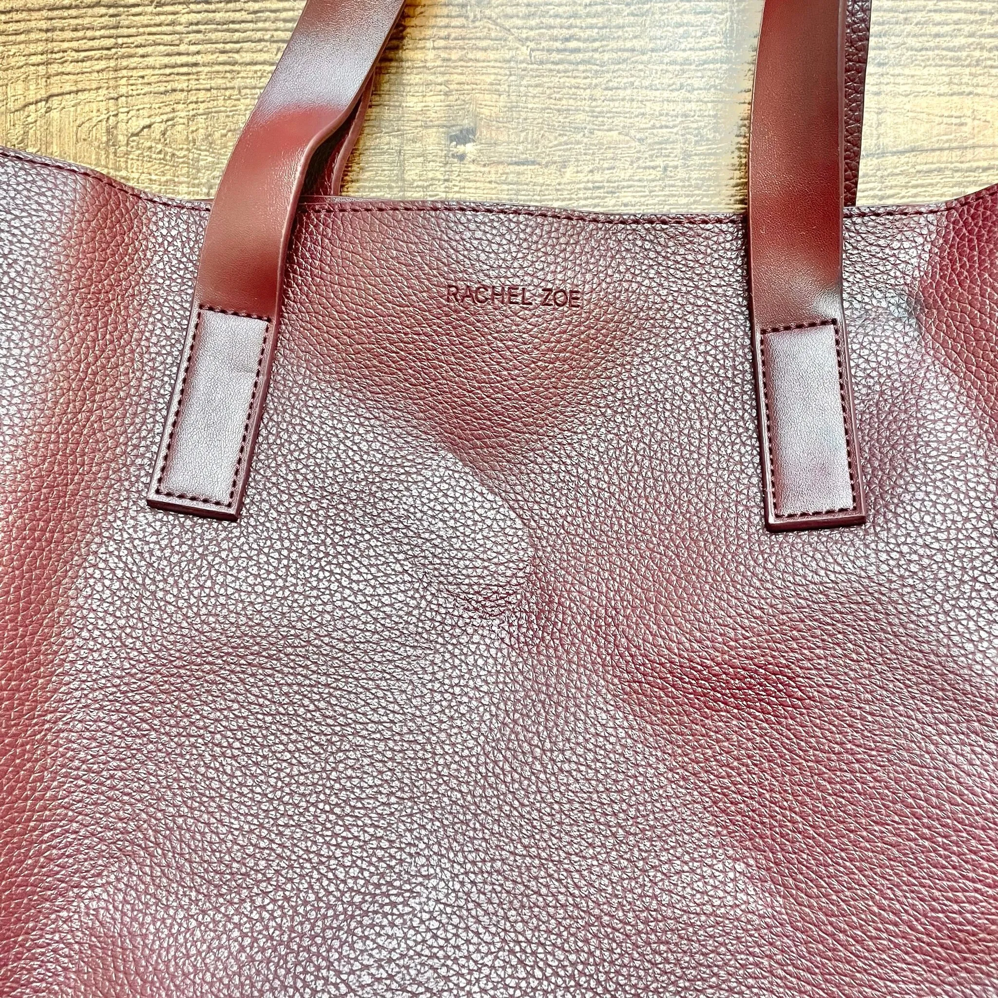 RACHEL ZOE CRANBERRY LEATHER HANDBAG ( ONLINE, SEE NOTES)