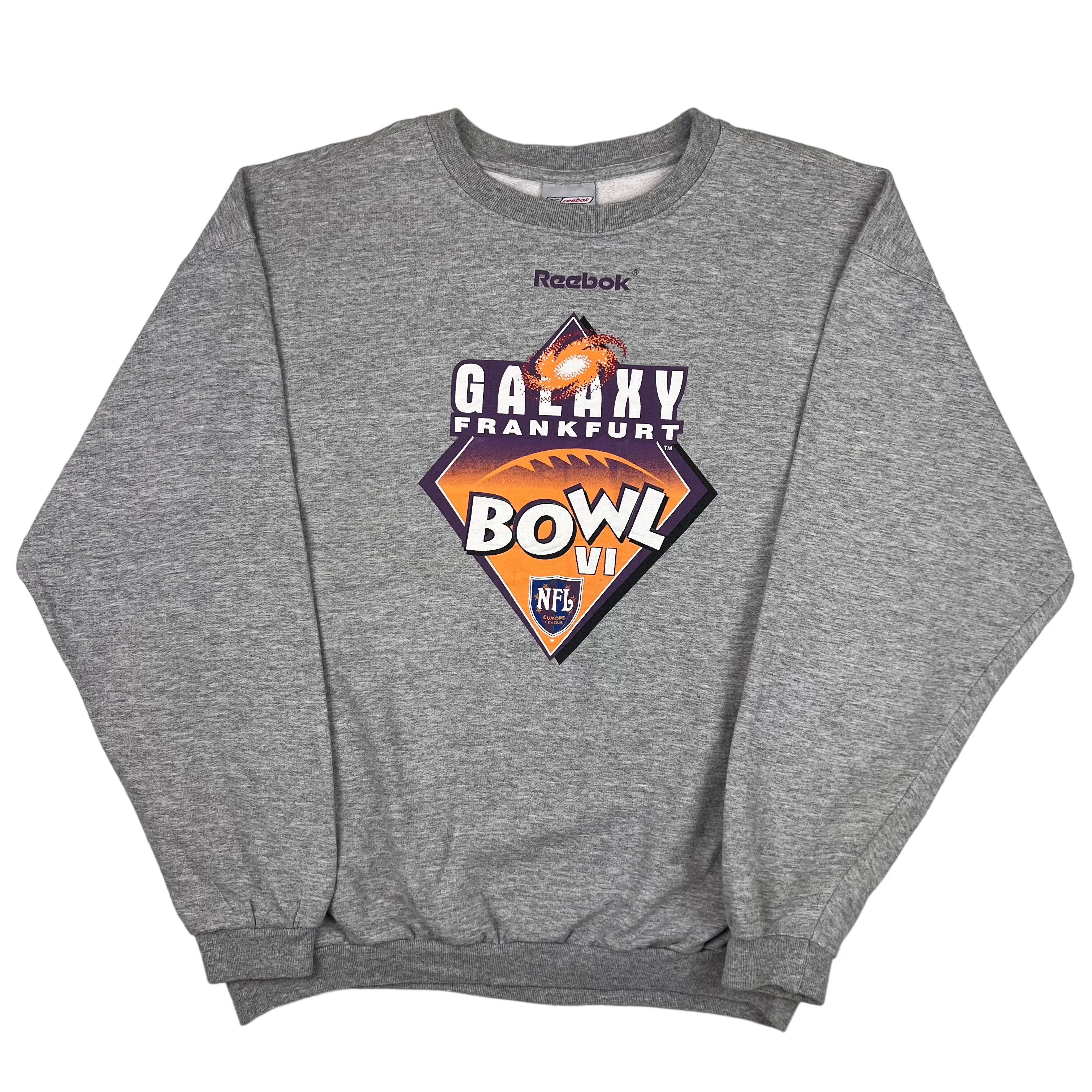 Reebok NFL Europe Superbowl VI Galaxy Frankfurt Graphic Sweatshirt Grey