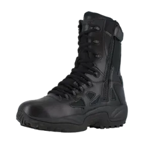 Reebok Women's 8" Stealth Rapid Response Boot with Side Zipper Black 