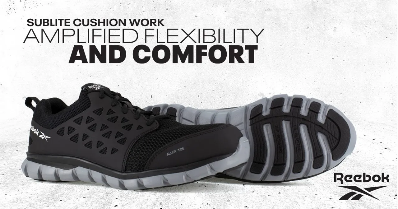 Reebok Work Sublite Cushion Work, Men's Comp Toe, EH, PR Athletic Shoe