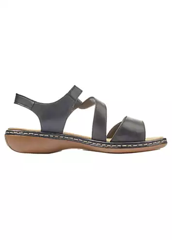 Rieker 659C7 Ladies Black Hook & Loop Sandals | Grattan