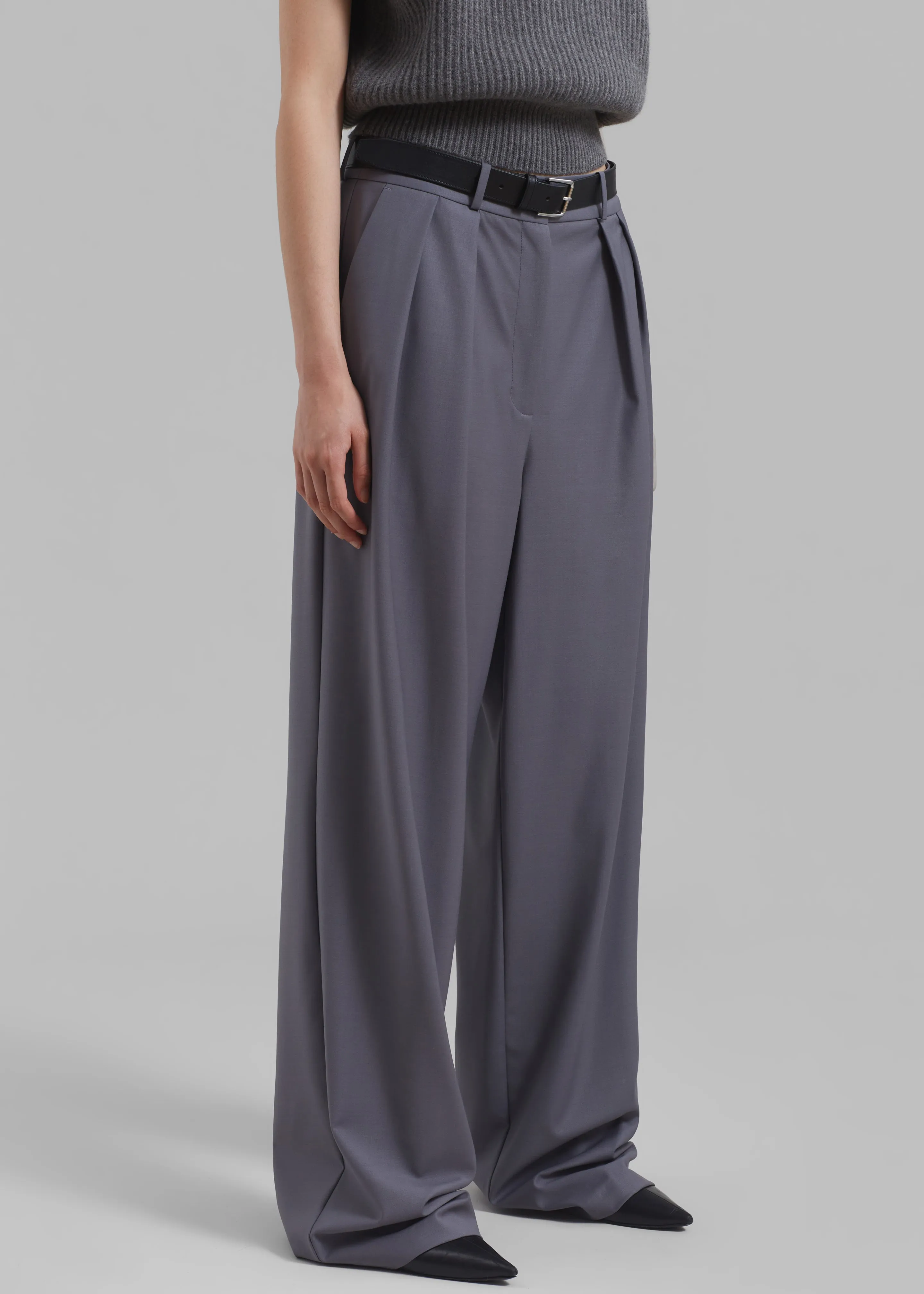 Ripley Pleated Trousers - Grey