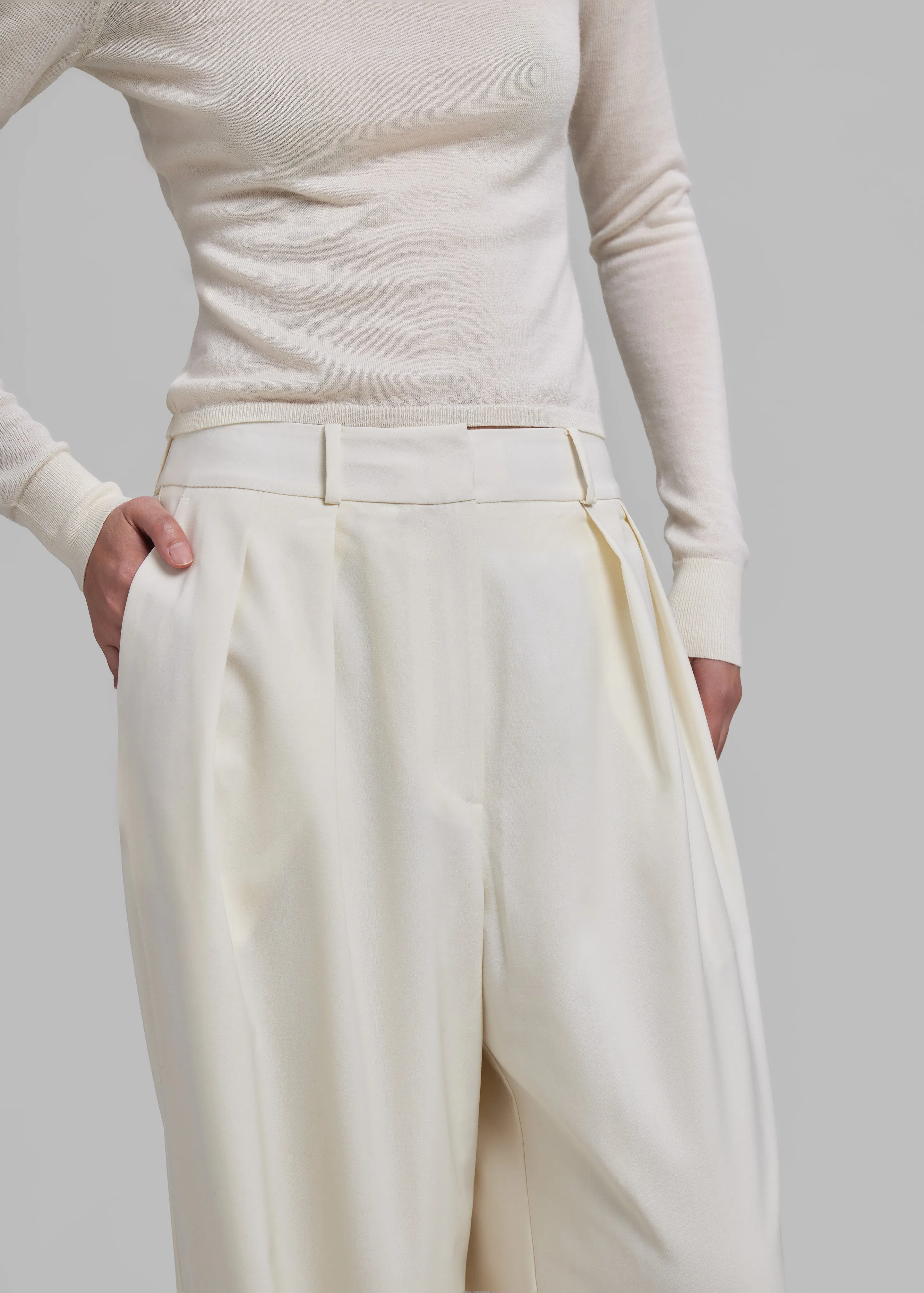 Ripley Pleated Trousers - Ivory