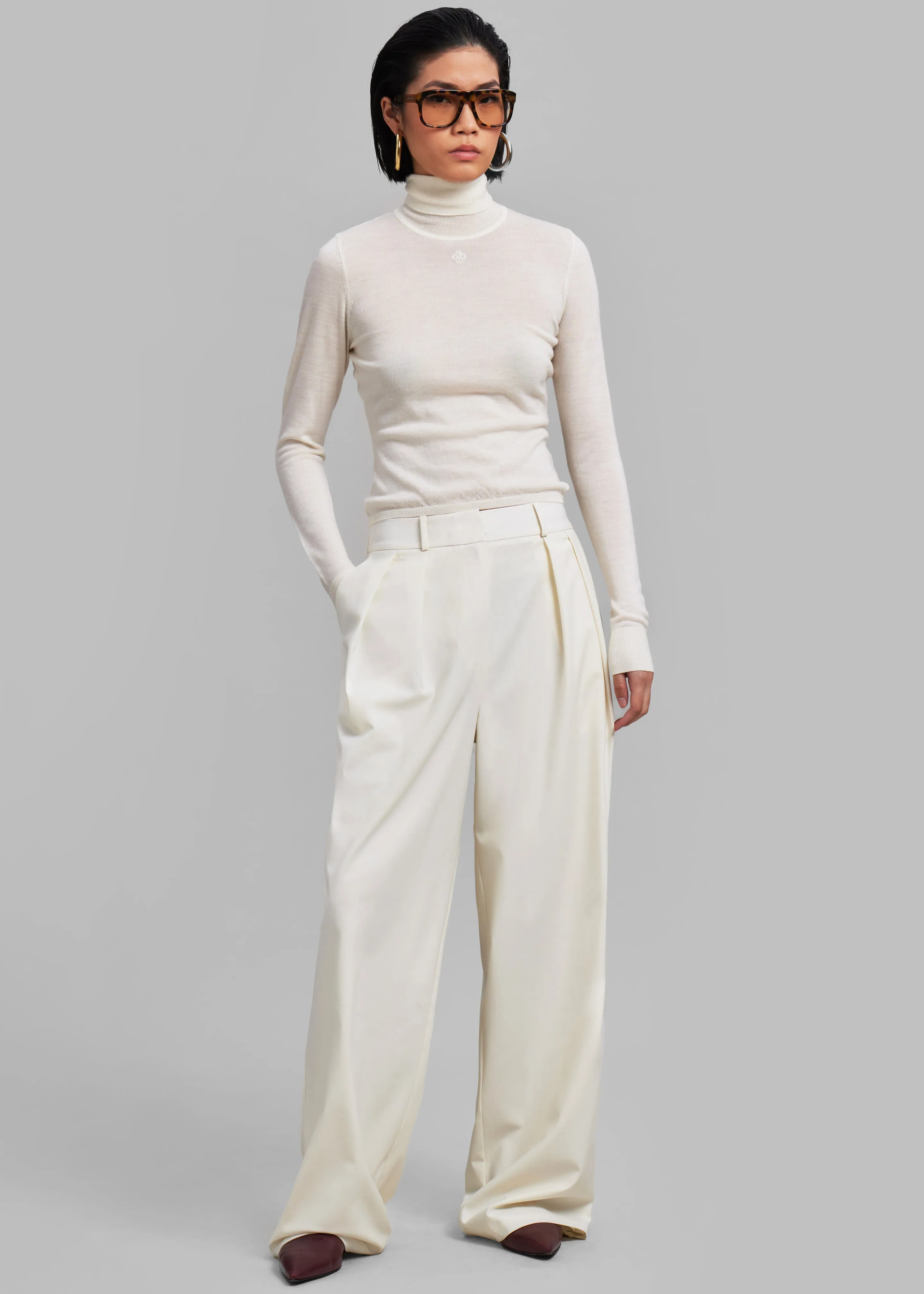 Ripley Pleated Trousers - Ivory