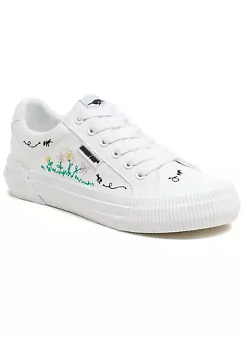 Rocket Dog White Cheery Embroidery 12A Trainers | Grattan