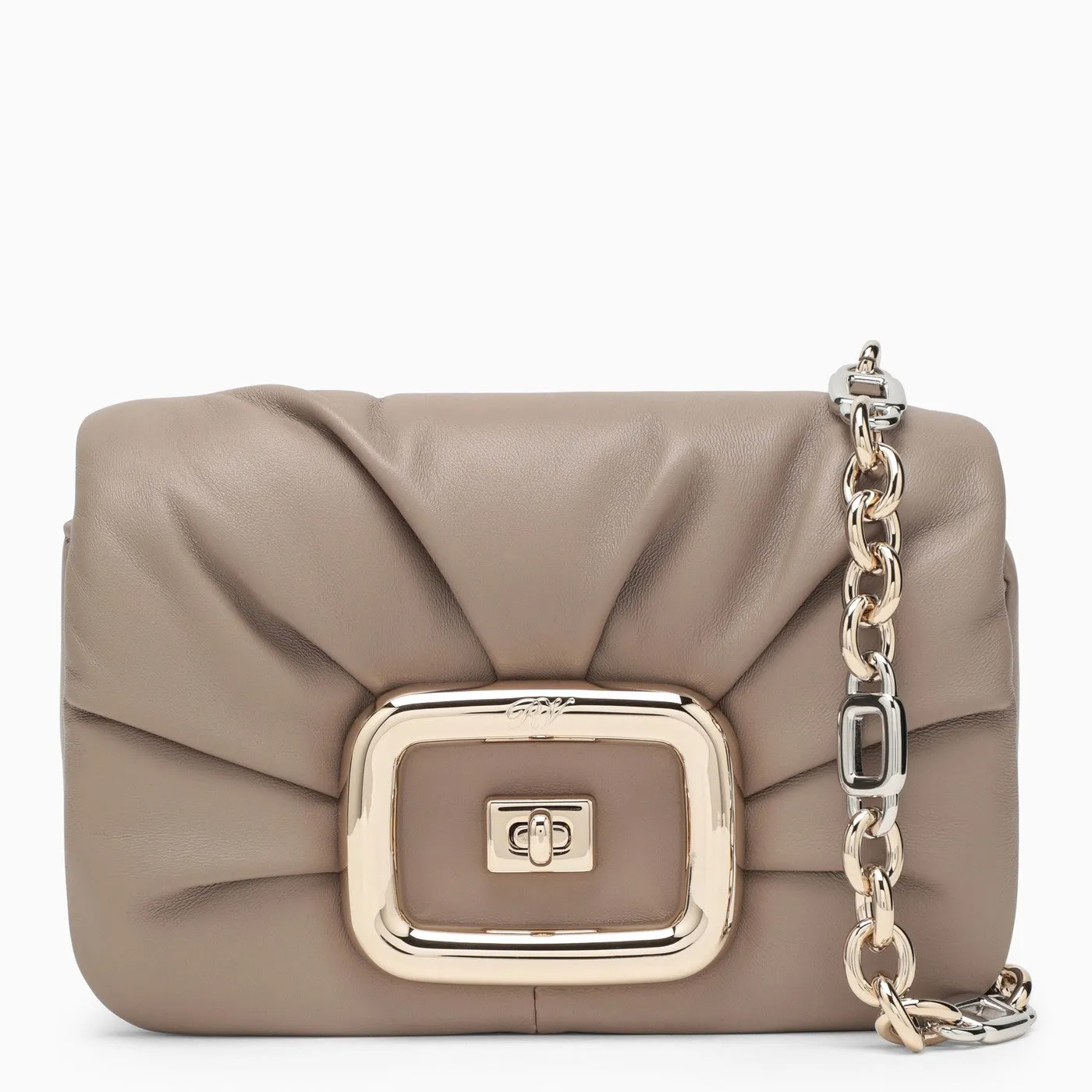 Roger Vivier    Roger Vivier Beige Leather Shoulder Bag