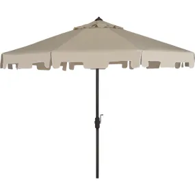 Safavieh UV-Resistant Zimmerman 9' Crank Push-Button Tilt Umbrella, Beige