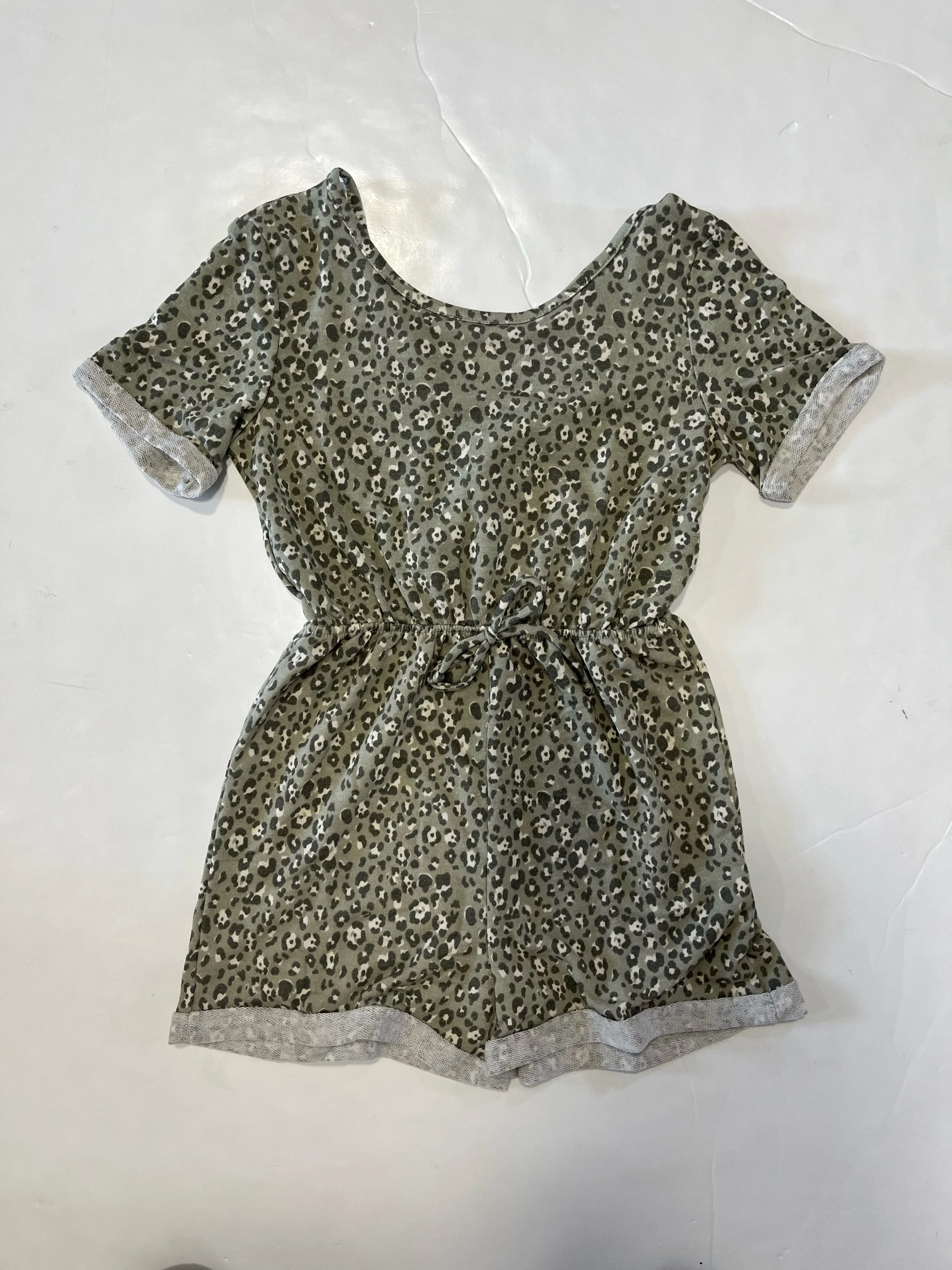 Sage Leopard Print Romper