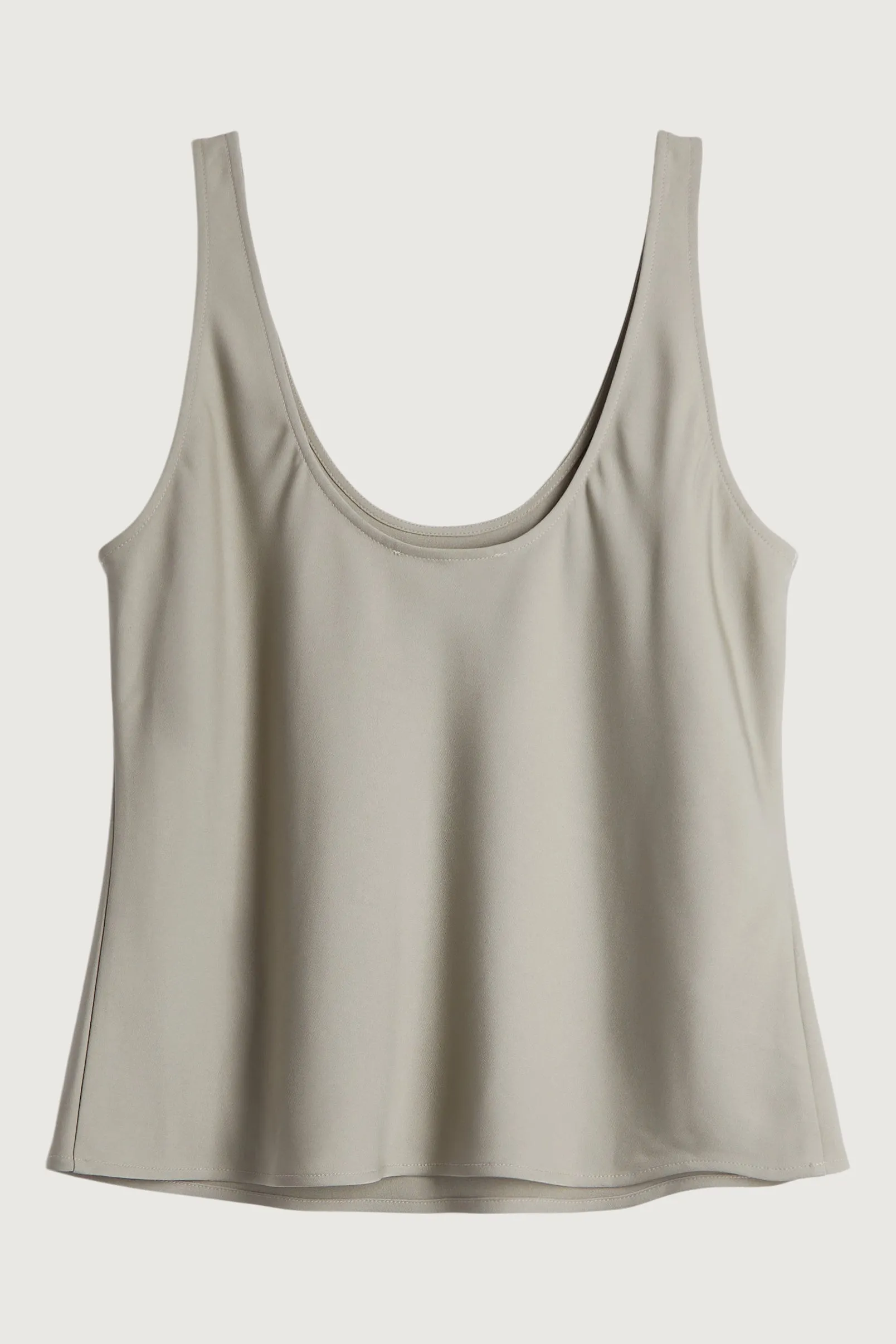 SATIN CREPE SCOOP NECK TANK