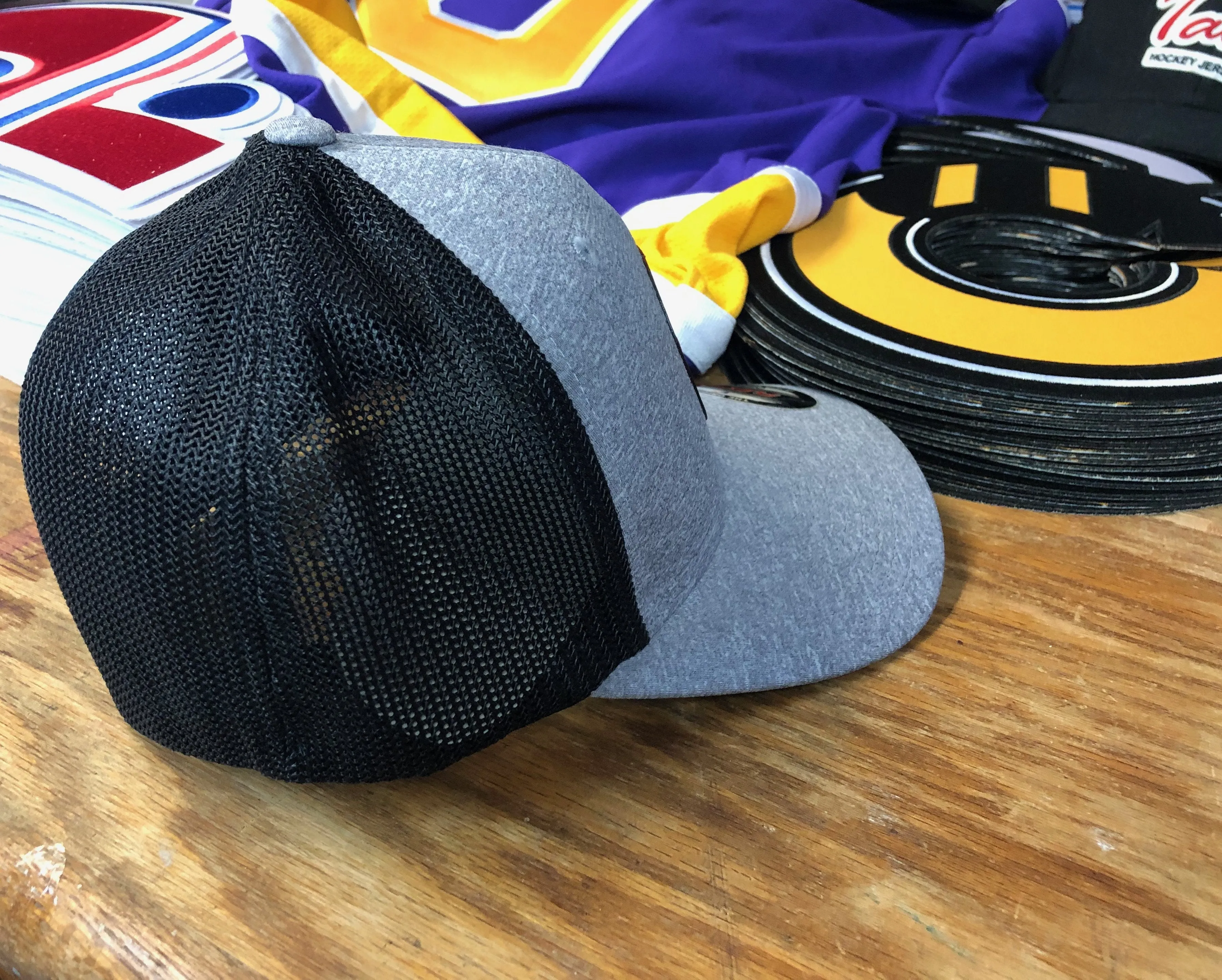 Schadenfreude Flex-Fit Hat (Grey / Black) $35