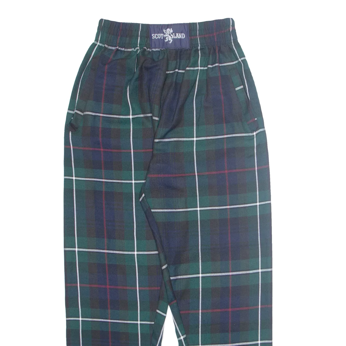 SCOT ISLAND Plaid Mens Trousers Green Regular Tapered W26 L28