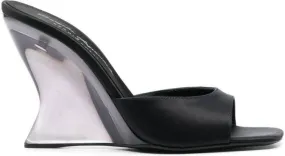 Sergio Rossi x Evangelie Smyrniotaki sculpted-wedge sandals Black