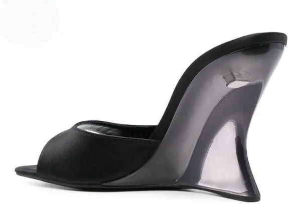 Sergio Rossi x Evangelie Smyrniotaki sculpted-wedge sandals Black