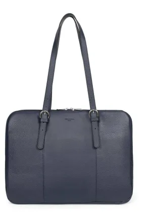 Shoulder bag with 2 navy leather handles 469845