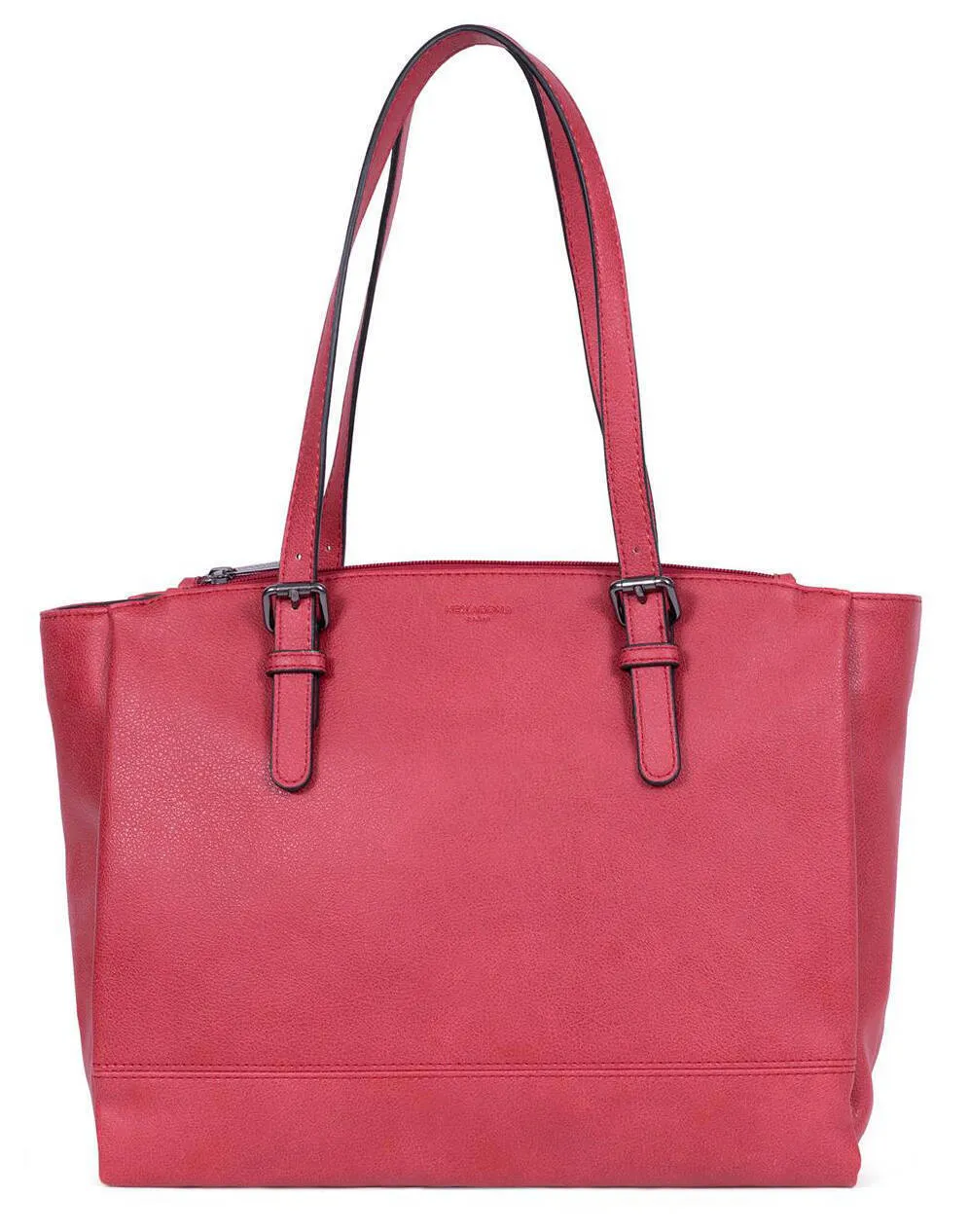 Shoulder bag with 2 raspberry synthetic handles 316137