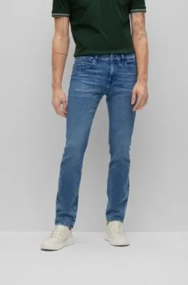 Slim-fit jeans in blue Italian denim